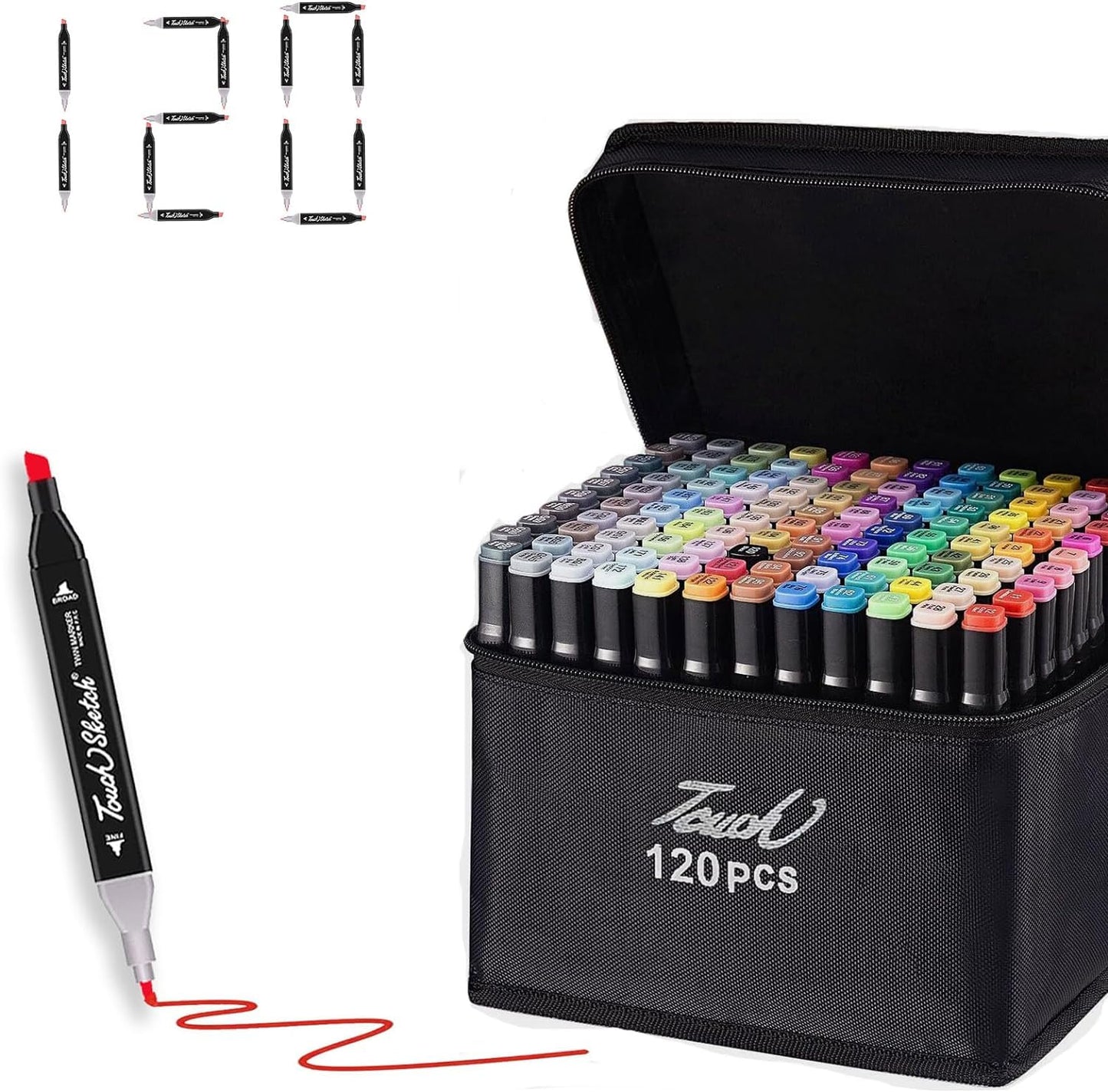 120 KOMADA DVOSTRANI MARKERI ZA CRTANJE FLOMASTERI SET