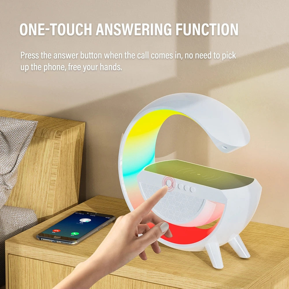 RGB LAMPA, BEZICNO PUNJENJE, Bluetooth ZVUCNIK 3u1