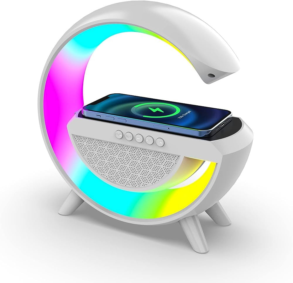 RGB LAMPA, BEZICNO PUNJENJE, Bluetooth ZVUCNIK 3u1