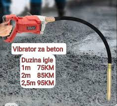 Vibrator za beton 1m 2m i 2.5 m duzina igle