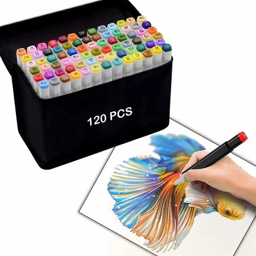 120 KOMADA DVOSTRANI MARKERI ZA CRTANJE FLOMASTERI SET